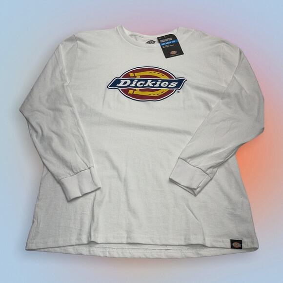 DICKIES Men’s 2XL White Long Sleeve Logo Tee Shirt - Picture 1 of 3